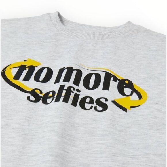 ZARA Kids | Gray Marl | "NO MORE SELFIES" T-SHIRT - Picture 3 of 5